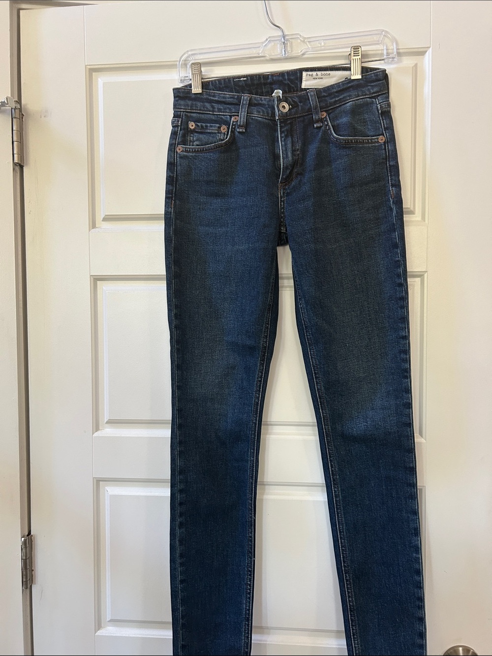 rag & bone Dark Blue Skinny Jeans - Cate Mid-Rise
